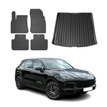 Fußmatten & Kofferraumwanne Set für Porsche Cayenne mk3 2019-2026 Gummi 5x