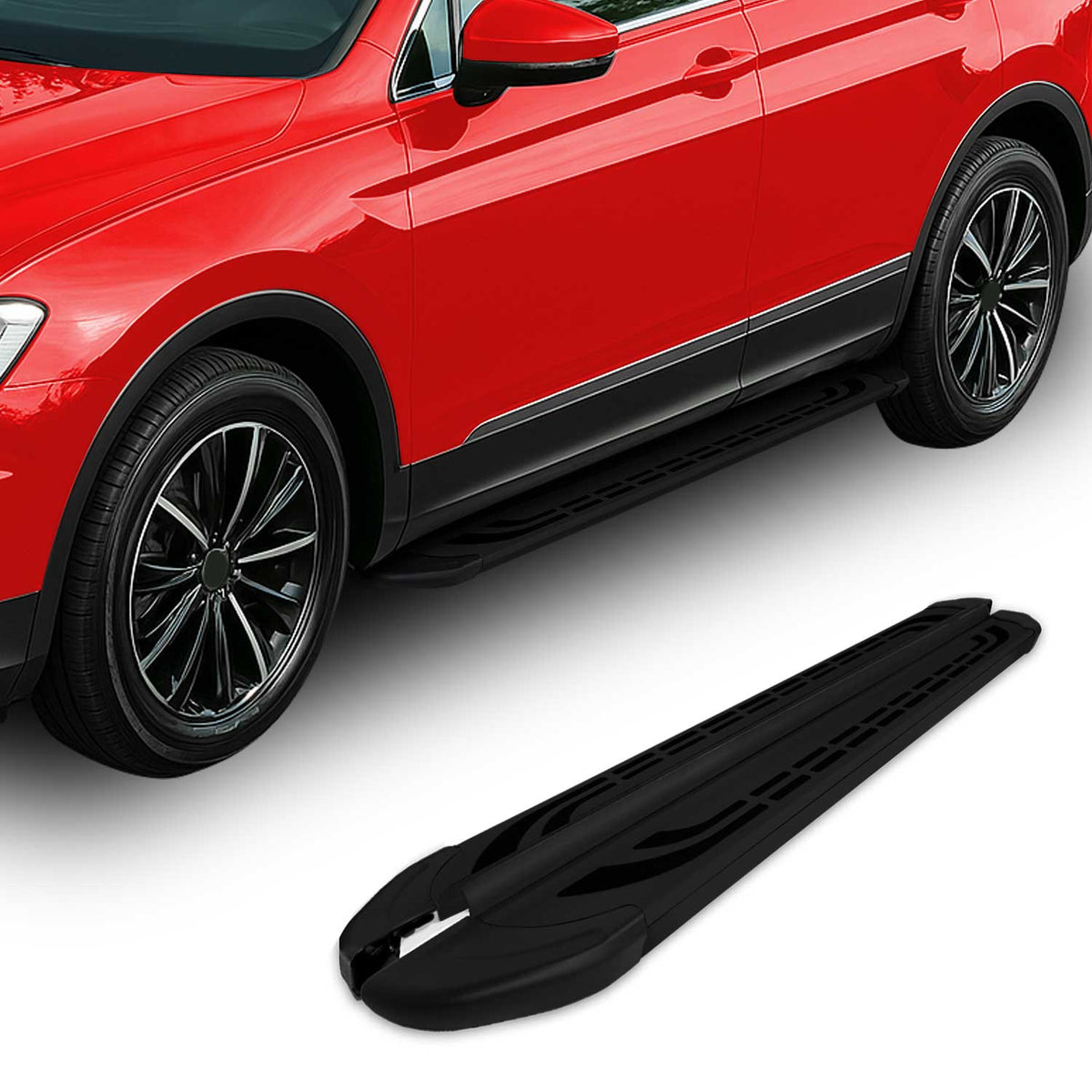 Trittbretter Seitenschweller für Ford Connect 2002-2013 L2 Langer Alu Schwarz