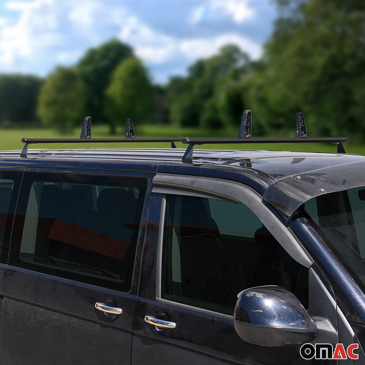 2x Dachträger + Leiterhalter Set für VW T7 Multivan 2021-2026 Schwarz
