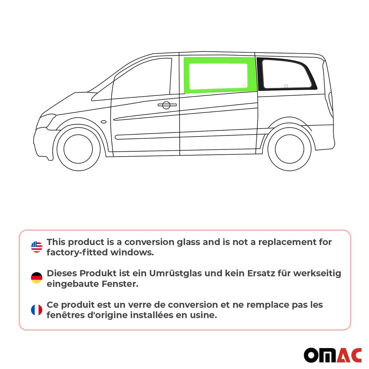 Seitenfenster Auto Fenster für Mercedes Vito W639 2003-2014 Vorne Links L1 L2 L3