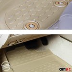 OMAC Gummimatten Fußmatten für VW Touran 2003-2015 5Sitze TPE Automatten Beige