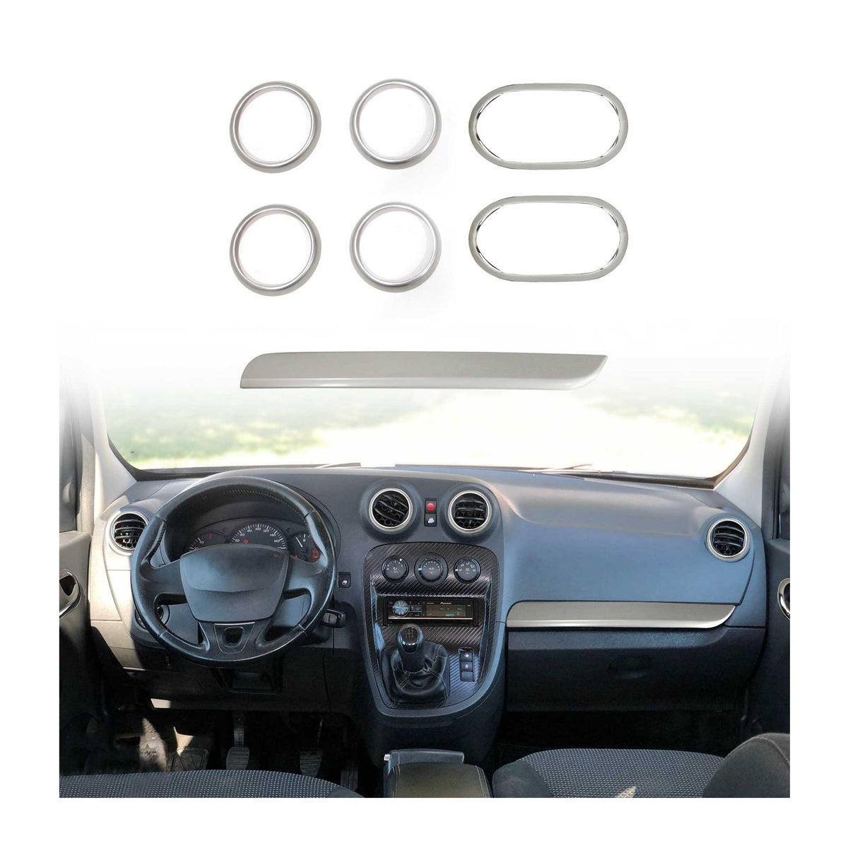 Lüftungs & Inneretürgrif Frontkonsolen Leiste Matt für Mercedes Citan 2012-2021