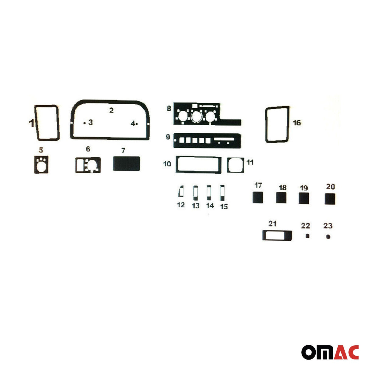 Innenraum Dekor Cockpit für Citroen Jumper 1994-2002 Aluminium Optik 23tlg