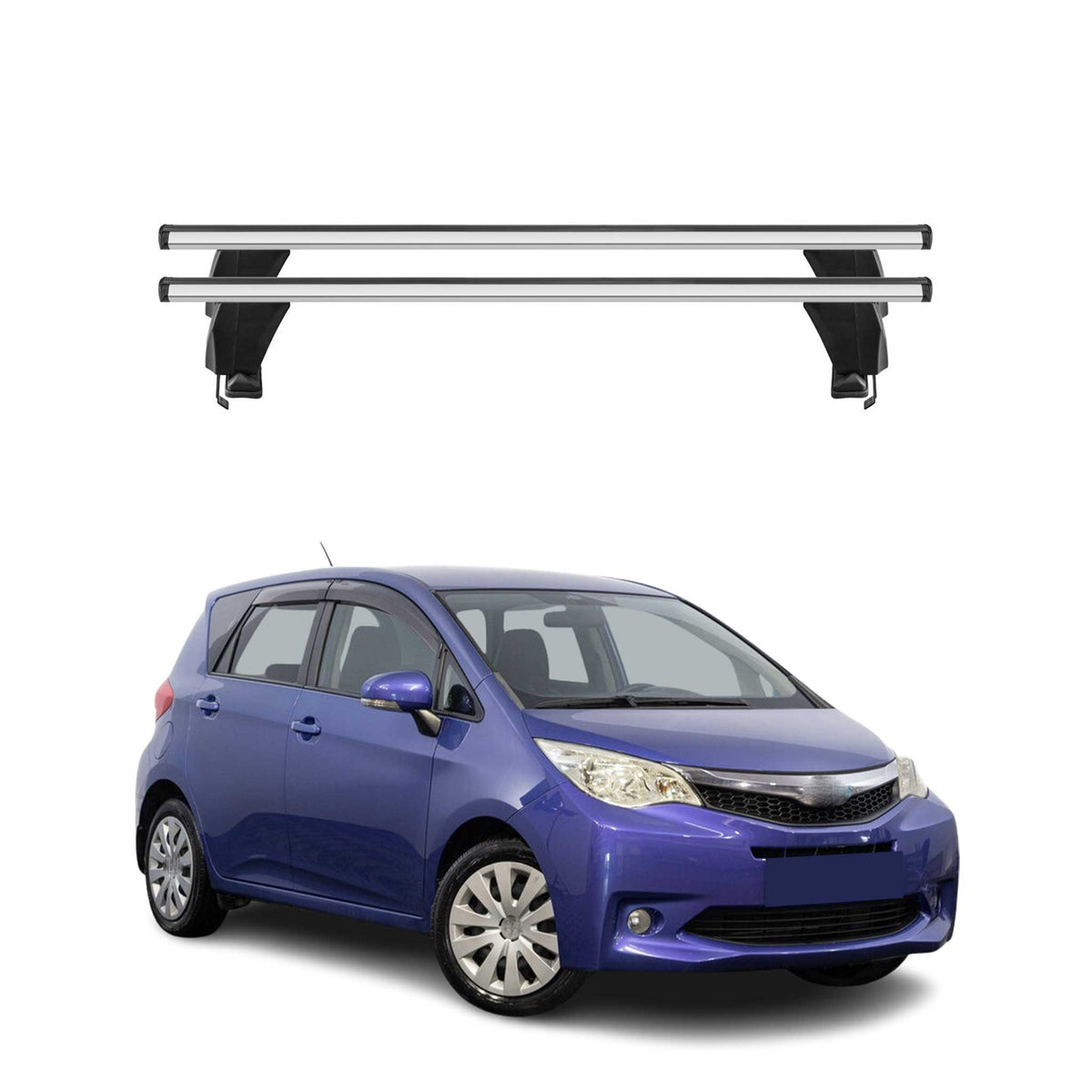 Menabo Dachträger Grundtäger für Subaru Trezia 2011-2016 50kg Alu Silber 2 tlg