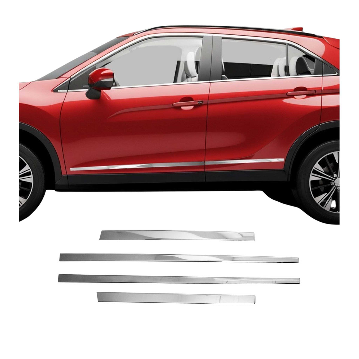 Seitentürleiste Türschutzleiste für Mitsubishi Eclipse Cross 2018-2026 Chrom 4x