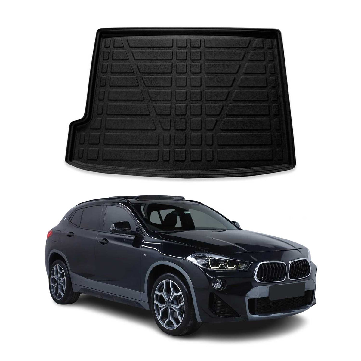 Kofferraumwanne Laderaumwanne für BMW X2 F39 2018-2023 Gummi TPE Schwarz