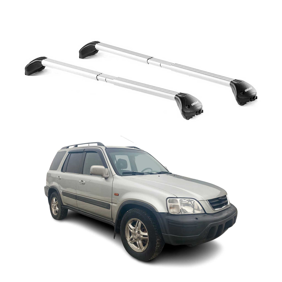 Dachträger Grundtäger für Honda CR-V mk1 1995-2001 100kg Alu Silber 2 tlg ABE