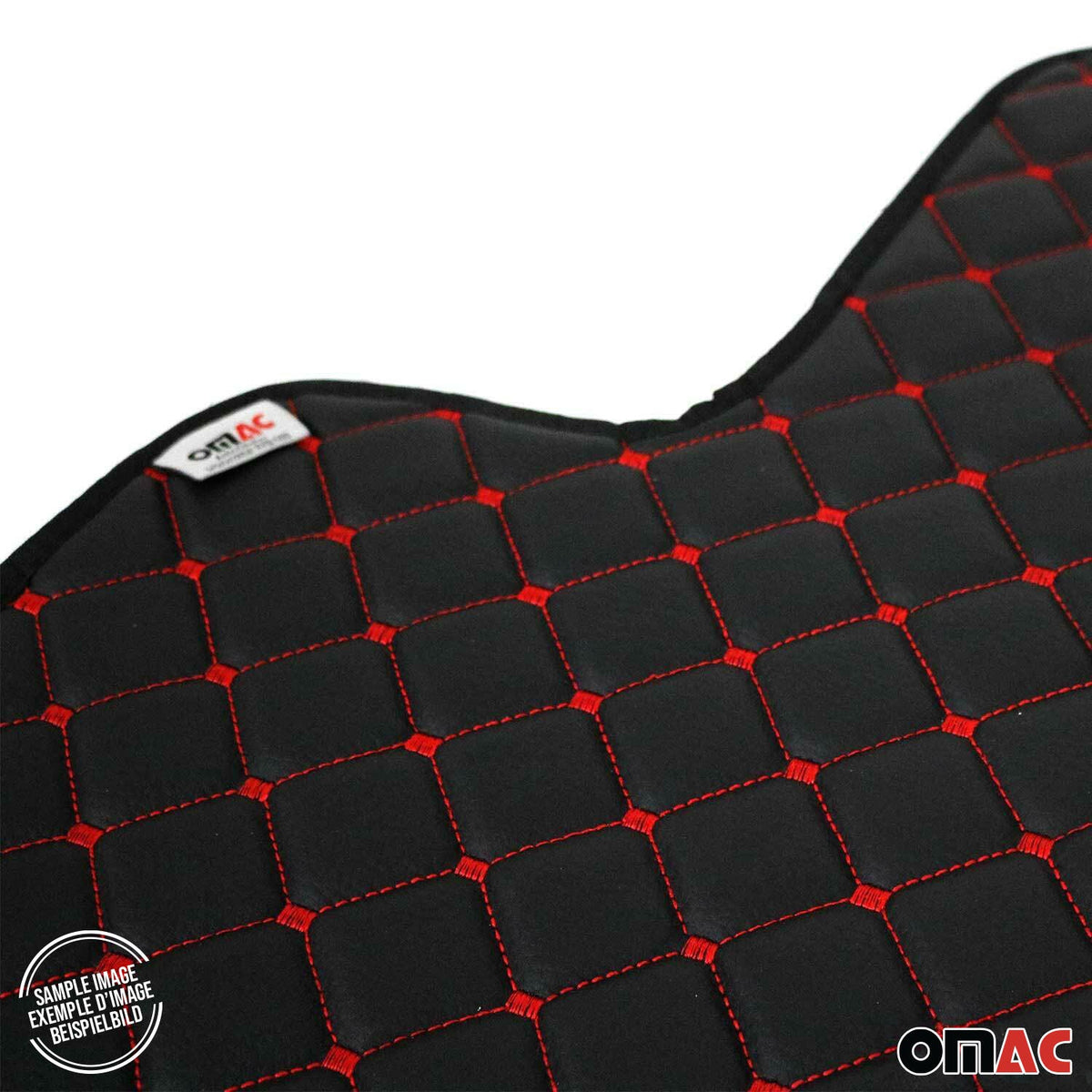 Fußmatten Leder Automatten für Dacia Dokker 2012-2021 Kunstleder Schwarz Rot 4x