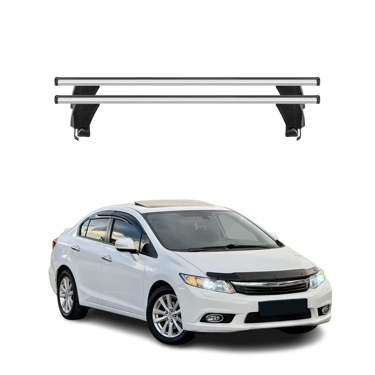 Menabo Dachträger Grundtäger für Honda Civic mk9 Limo 2011-2017 50kg Alu Grau 2x