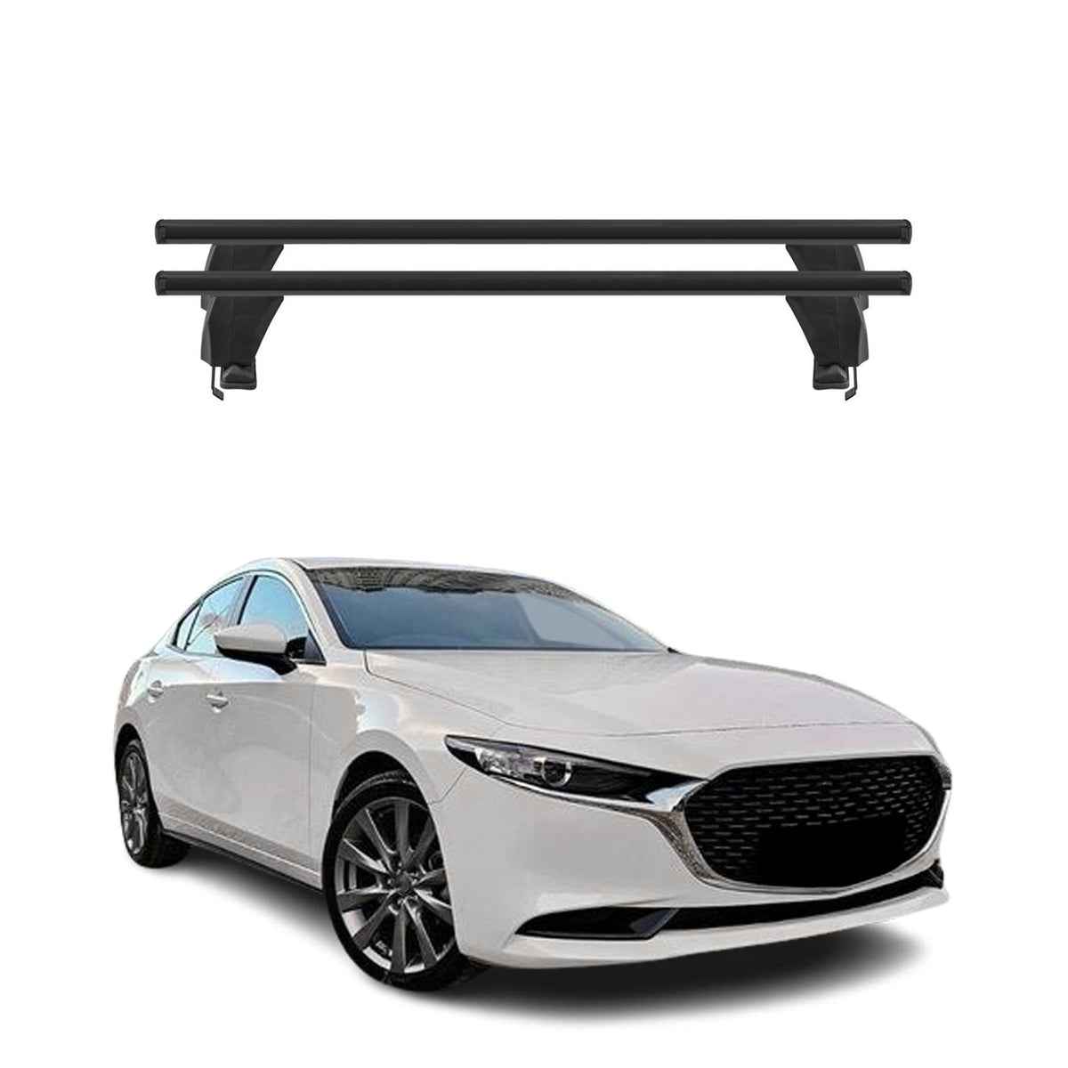 Menabo Dachträger Grundtäger für Mazda 3 BP Limo 2019-2026 50kg Alu Schwarz 2x