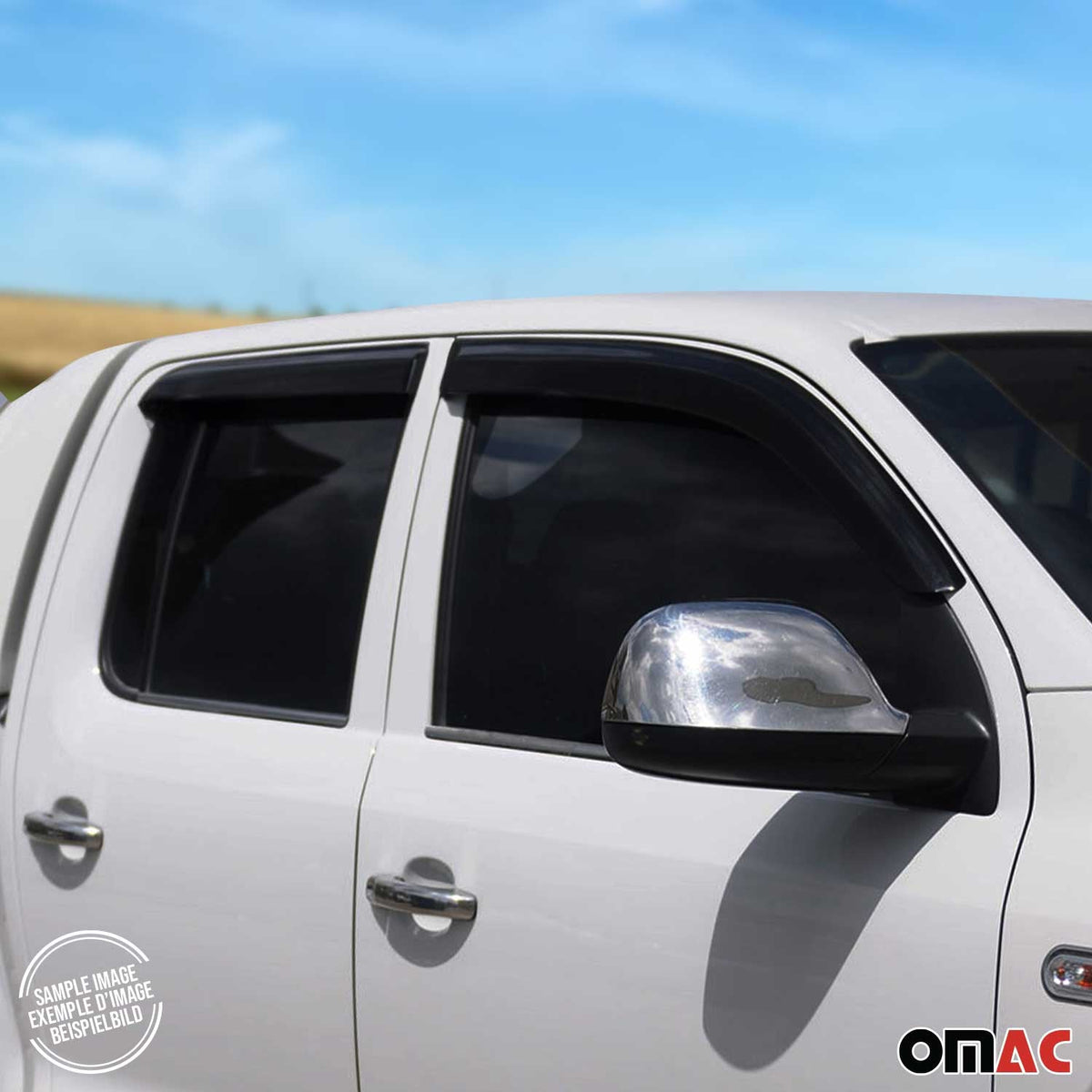 4x Windabweiser Regenabweiser für Fiat Fullback 2016-2021 Acryl Dunkel