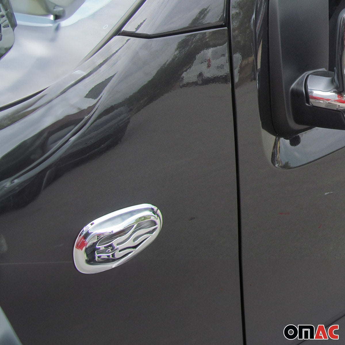 Blinkerrahmen Signalblende Seitenblinker für Ford Courier 2014-2023 Chrom ABS 2x