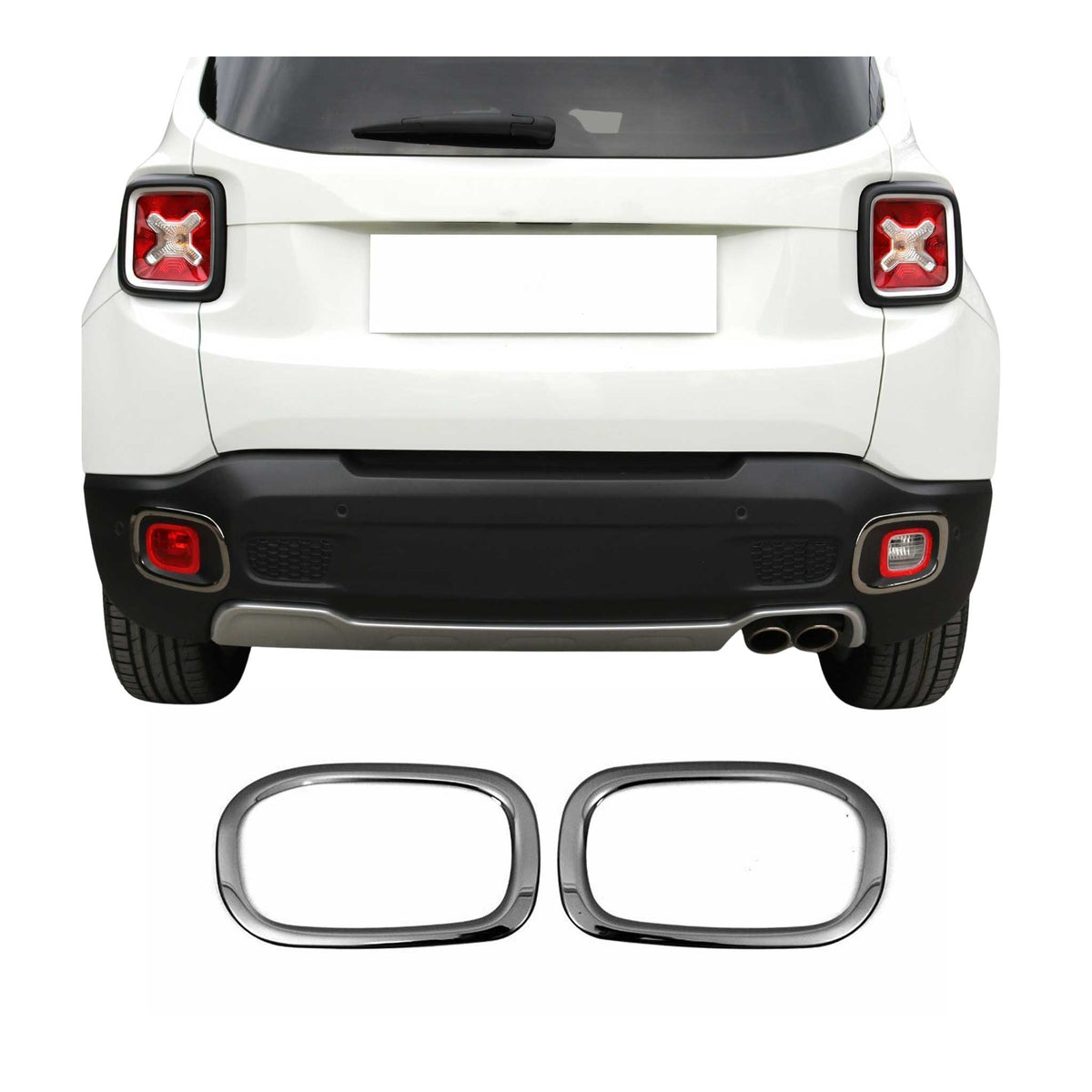 Reflektor Blenden Reflektorleiste für Jeep Renegade 2015-2024 Edelstahl Dunkel