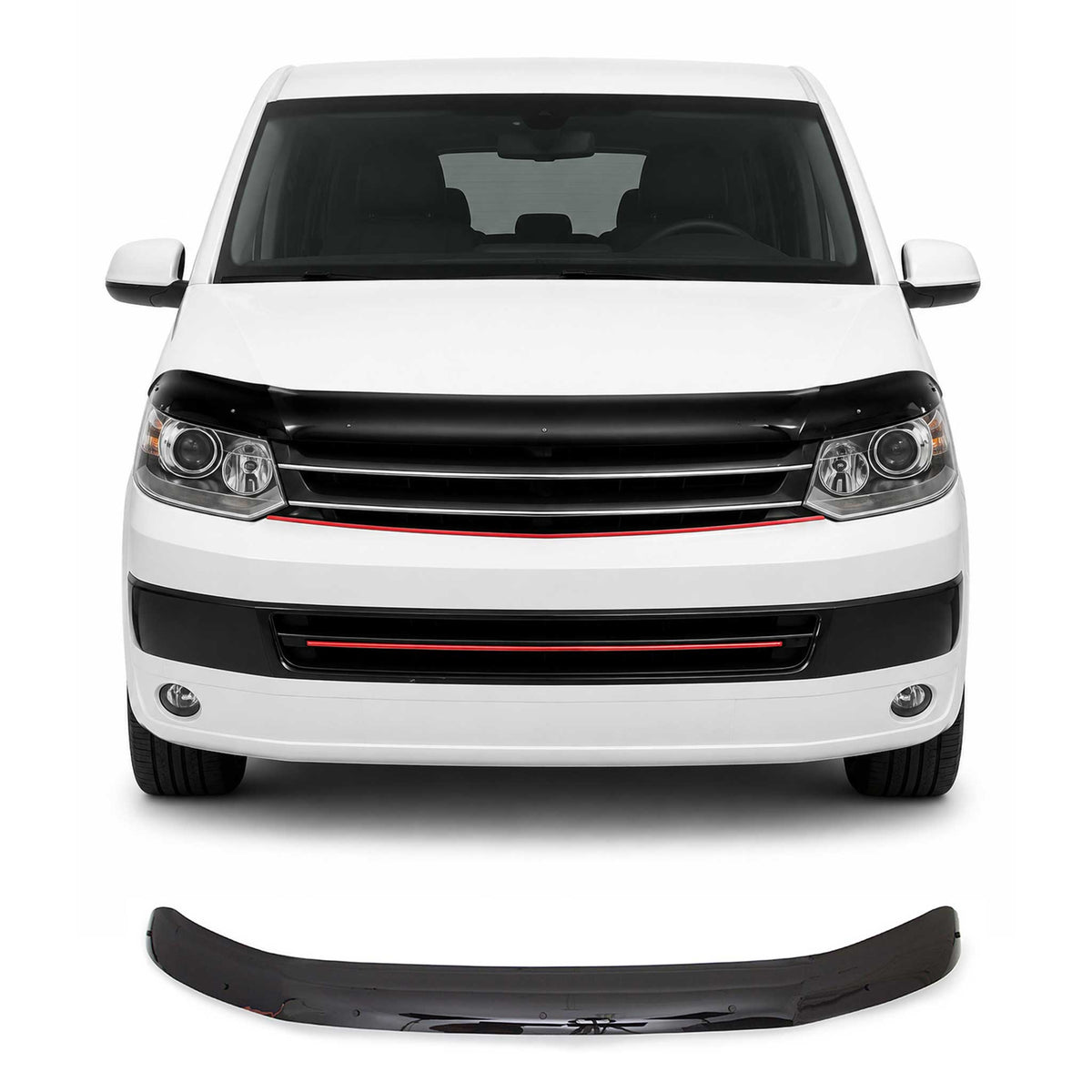 Motorhaube Deflektor Insekten Steinschlagschutz für VW T5 2010-2015 Schwarz