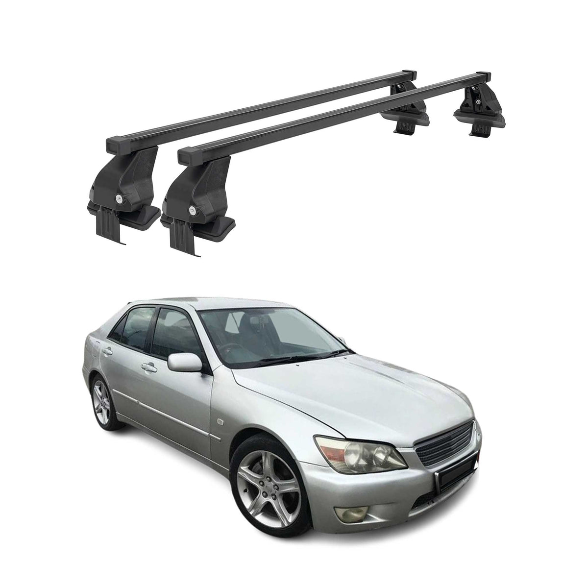 Menabo Dachträger Grundtäger für Lexus IS XE10 1998-2005 50kg Stahl Schwarz 2x