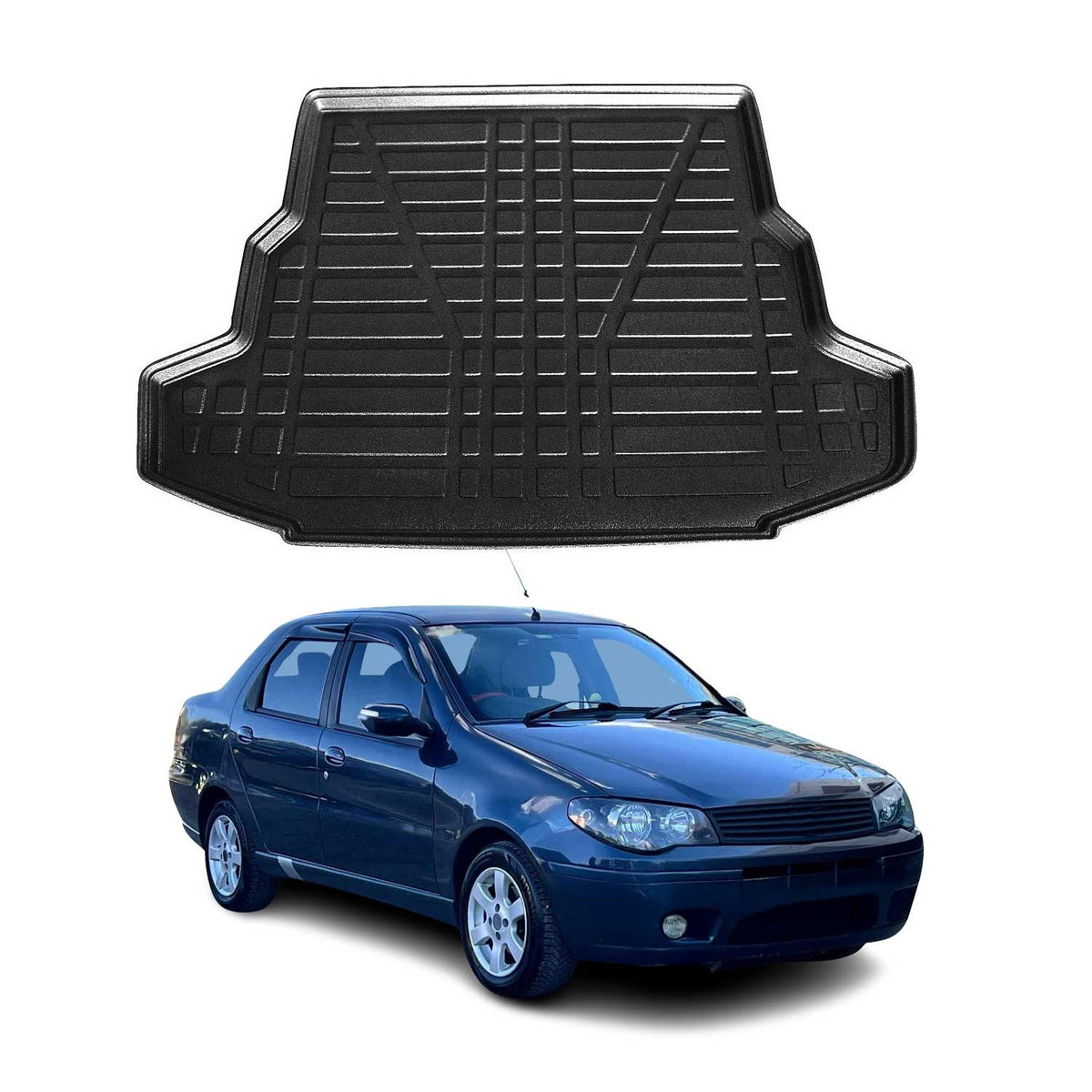 Kofferraumwanne Laderaumwanne für Fiat Albea 2002-2012 Gummi TPE Schwarz