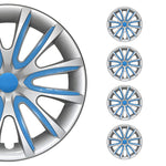 4x Radkappen Radzierblenden Radblenden für 16" Zoll Stahlfelgen Grau Blau