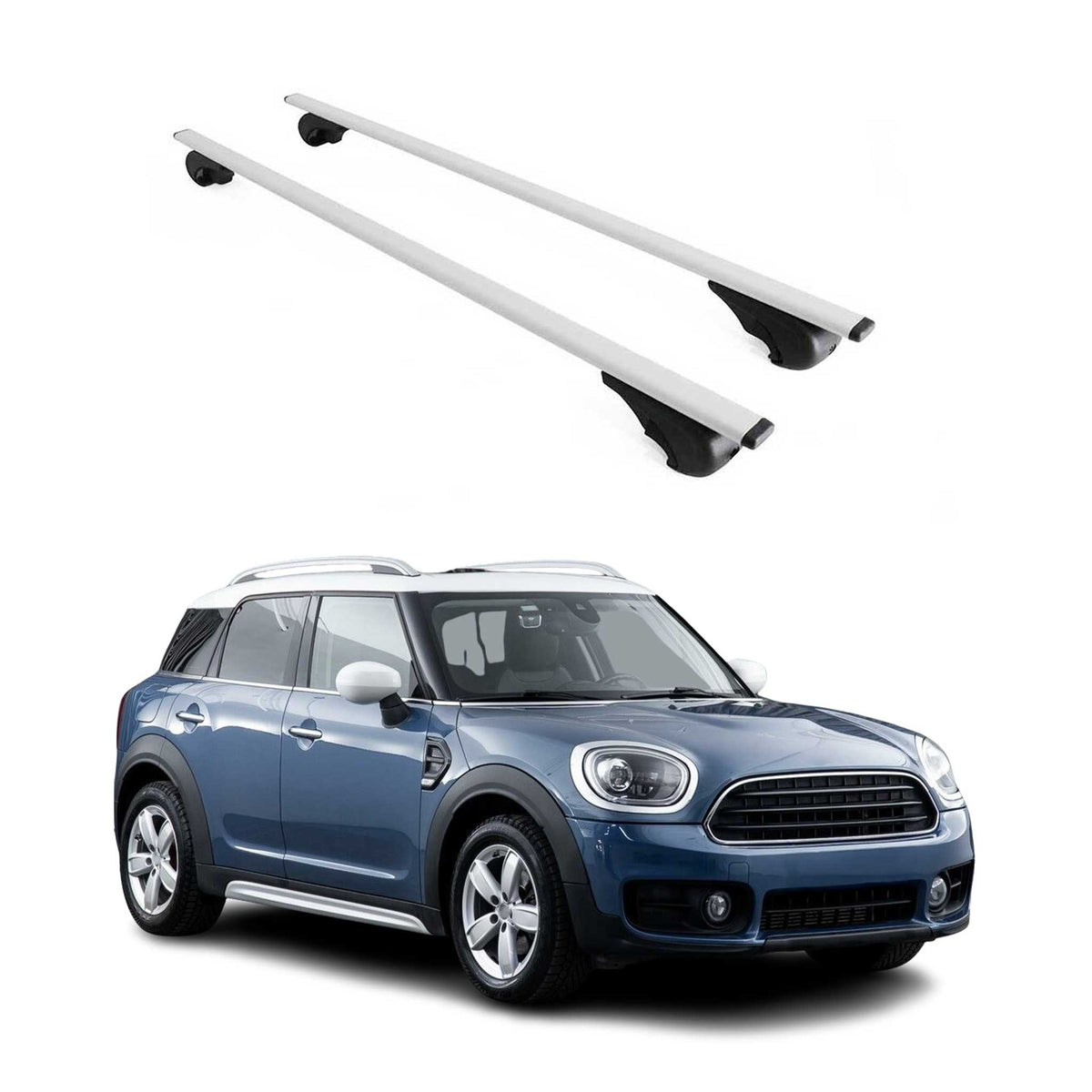 Dachträger Grundträger für Mini Countryman F60 2017-2023 75kg Stahl Silber 2 tlg