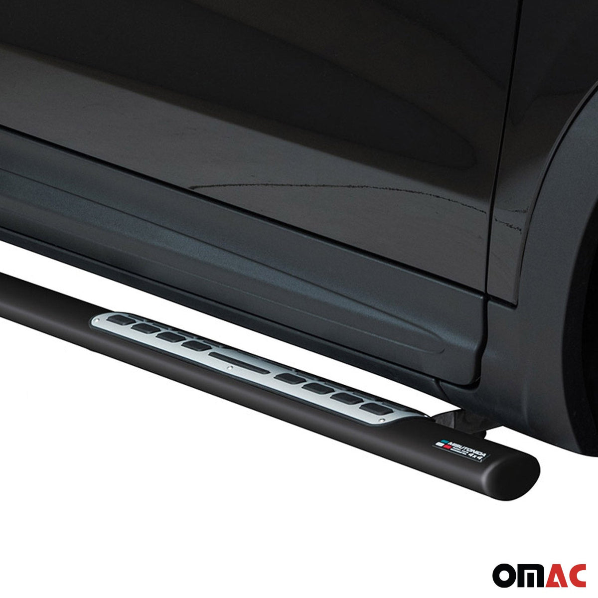 Edelstahl Seitenschweller Schwellerrohre für Fiat 500X Typ 334 2015-2024 Schwarz
