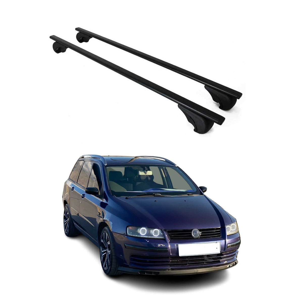 Dachträger Grundträger für Fiat Stilo Multiwagon 2001-2010 75kg Stahl Schwarz 2x