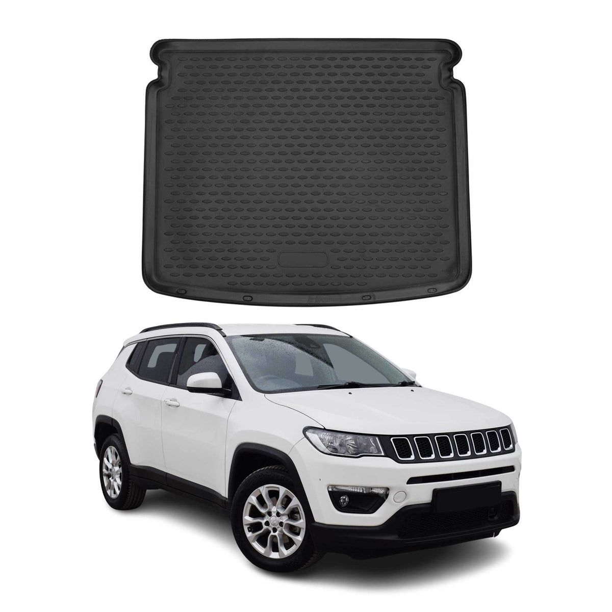 Kofferraummatte Kofferraumwanne für Jeep Compass 2016-2021 obere Gummi TPE