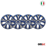 4x Radblenden Radkappen Radzierblenden 16" Zoll Stahlfelgen Dunkel Blau Grau