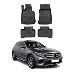 OMAC Gummi Fußmatten für Mercedes GLC X253 C253 2015-2022 Premium TPE Schwarz 4x