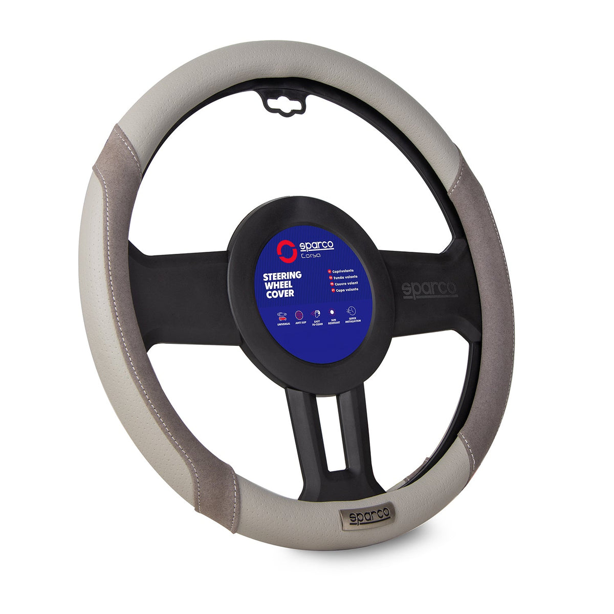 SPARCO Lenkradbezüge Lenkradschoner Lenkradschutz Grau Kunstleder Suede