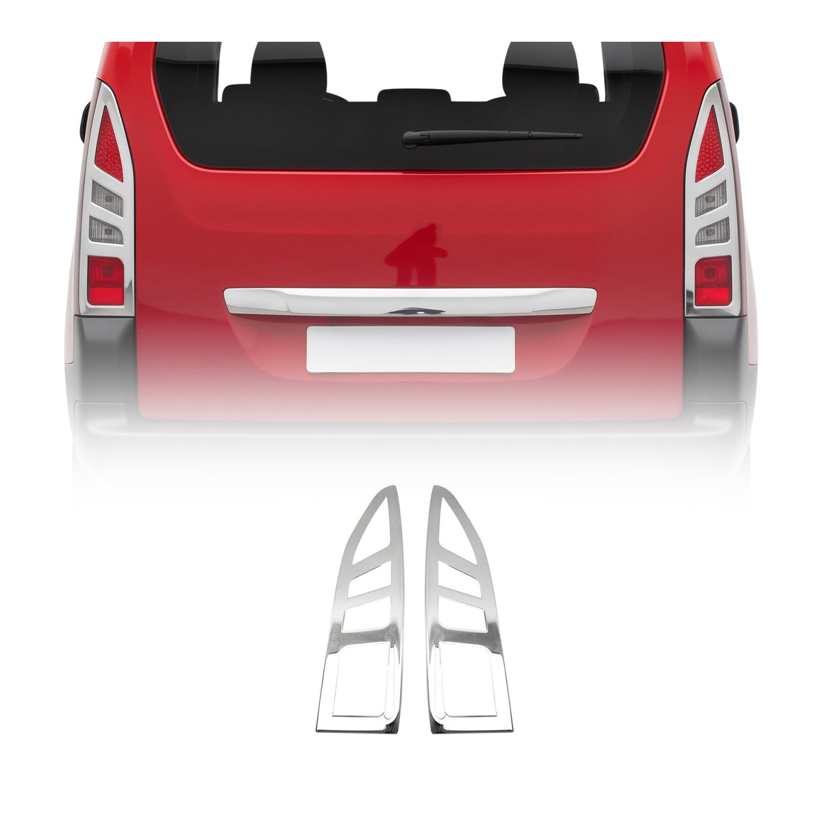 Rücklicht Leisten Heckleuchte für Citroen Berlingo 2008-2012 Pre-FL Edelstahl 2x