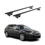 Dachträger Grundtäger für Mazda 6 Kombi 2002-2008 90kg Alu Schwarz 2 tlg ABE