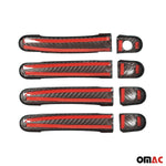 Türgriff Blende Carbon für VW Caddy 2003-2015 4Tür Kohlefaser Rot 6tlg