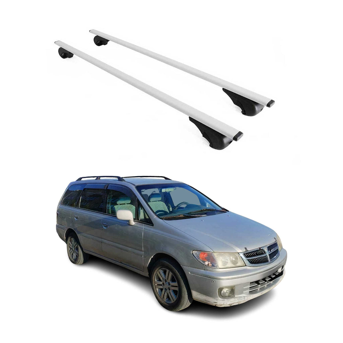 Dachträger Grundträger für Nissan Presage 1998-2009 75kg Stahl Silber 2 tlg
