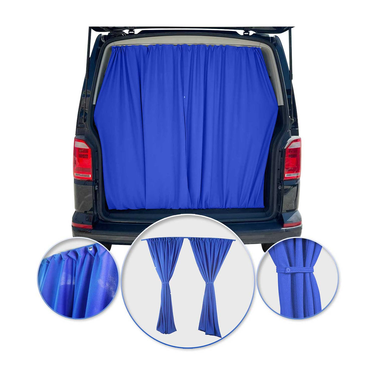 Maß Gardinen für Ford Transit Custom Tourneo Custom L1 L2 Heckklappe Dunkelblau