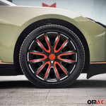 4x 14" Radkappen Radzierblenden Radblenden für VW für Audi für Skoda Schwarz Rot