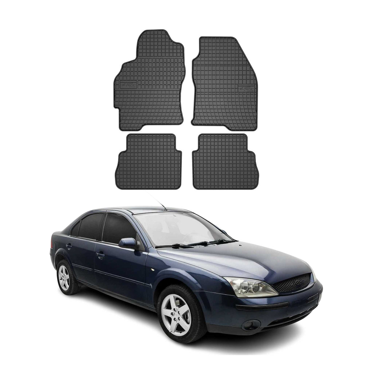OMAC Gummi Fußmatten für Ford Mondeo mk3 2000-2007 Gummi Schwarz 4x