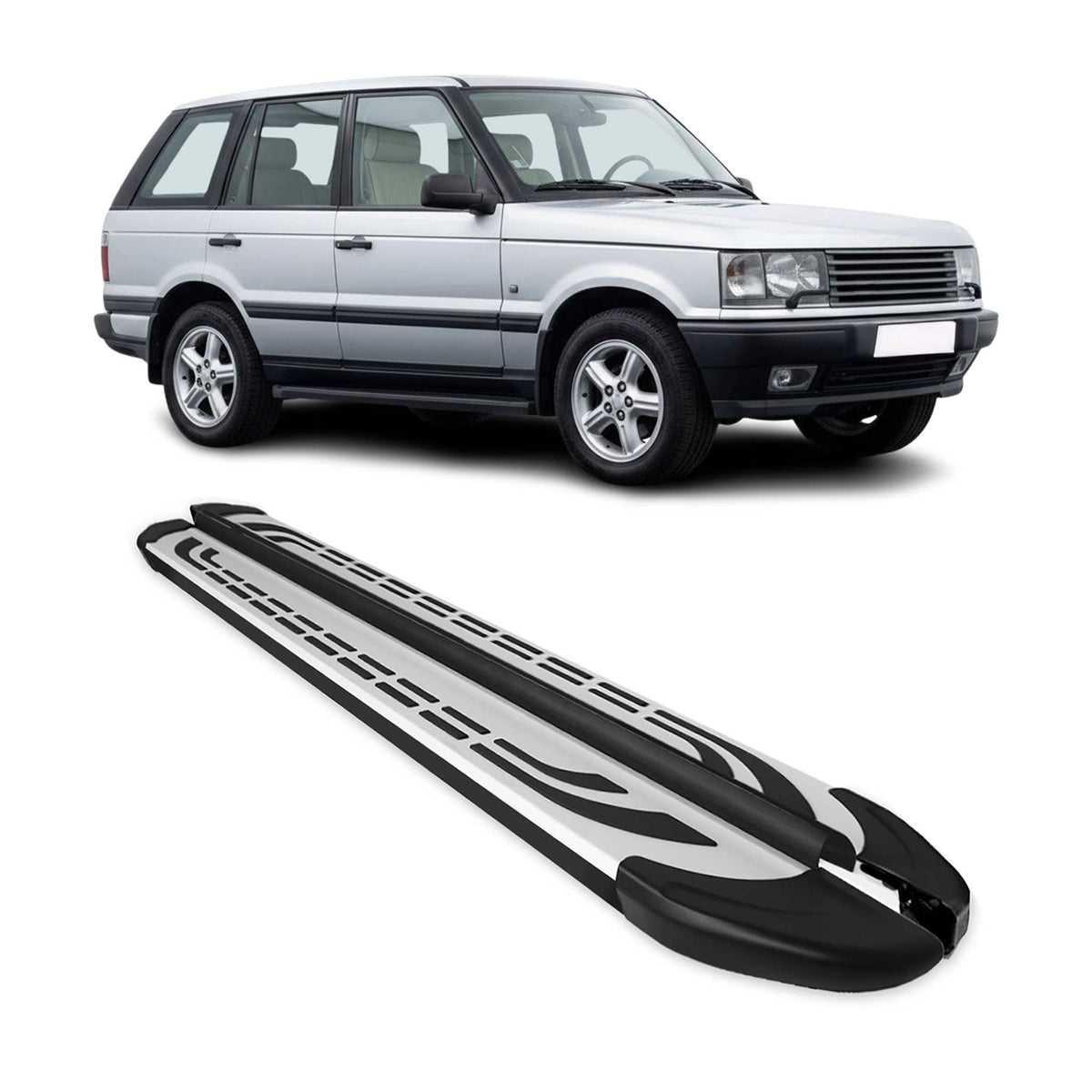 Trittbretter Schweller Seitenbretter für Range Rover Vogue 1997-2002 Schwarz Alu