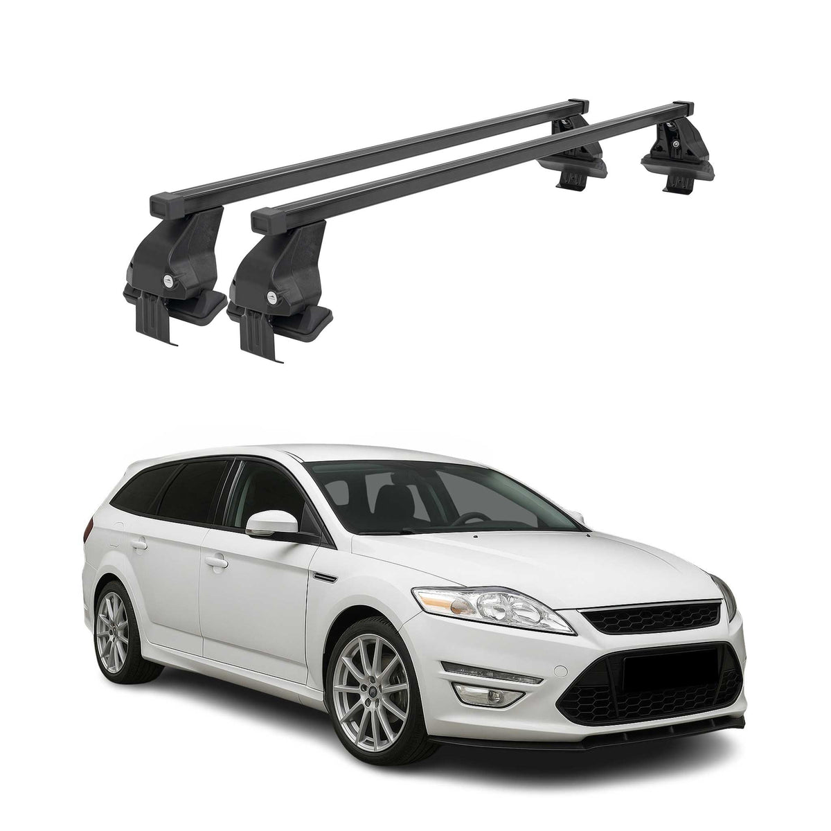 Menabo Dachträger für Ford Mondeo Liftback Turnier 2007-2014 50kg Schwarz Stahl