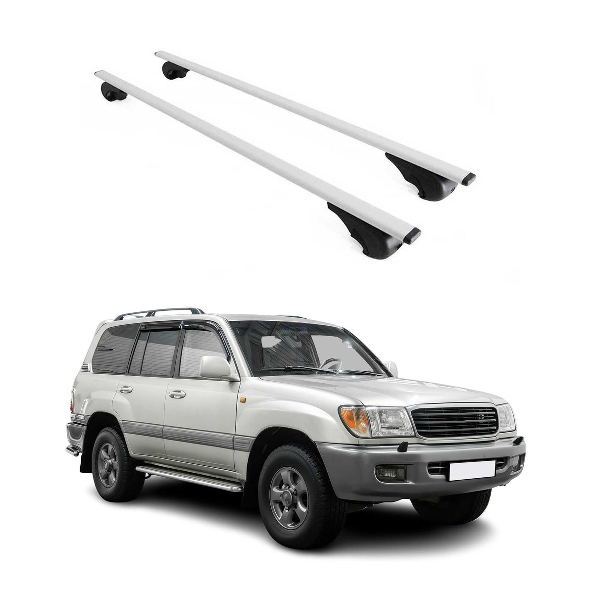 Dachträger Grundträger für Toyota Land Cruiser Prado 1996-2002 75kg Stahl Silber