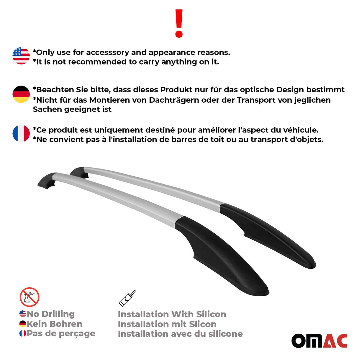 Aluminium Dachreling Relingträger für Mazda CX-3 2015-2021 Silber 2x