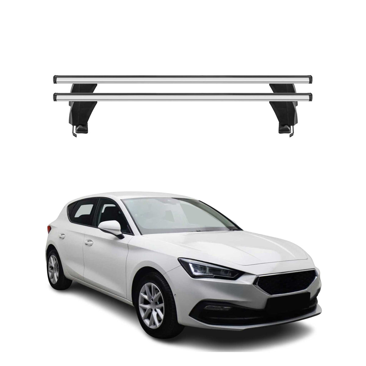 Menabo Dachträger Grundtäger für Seat Leon 2020-2026 50kg Aluminium Silber 2 tlg