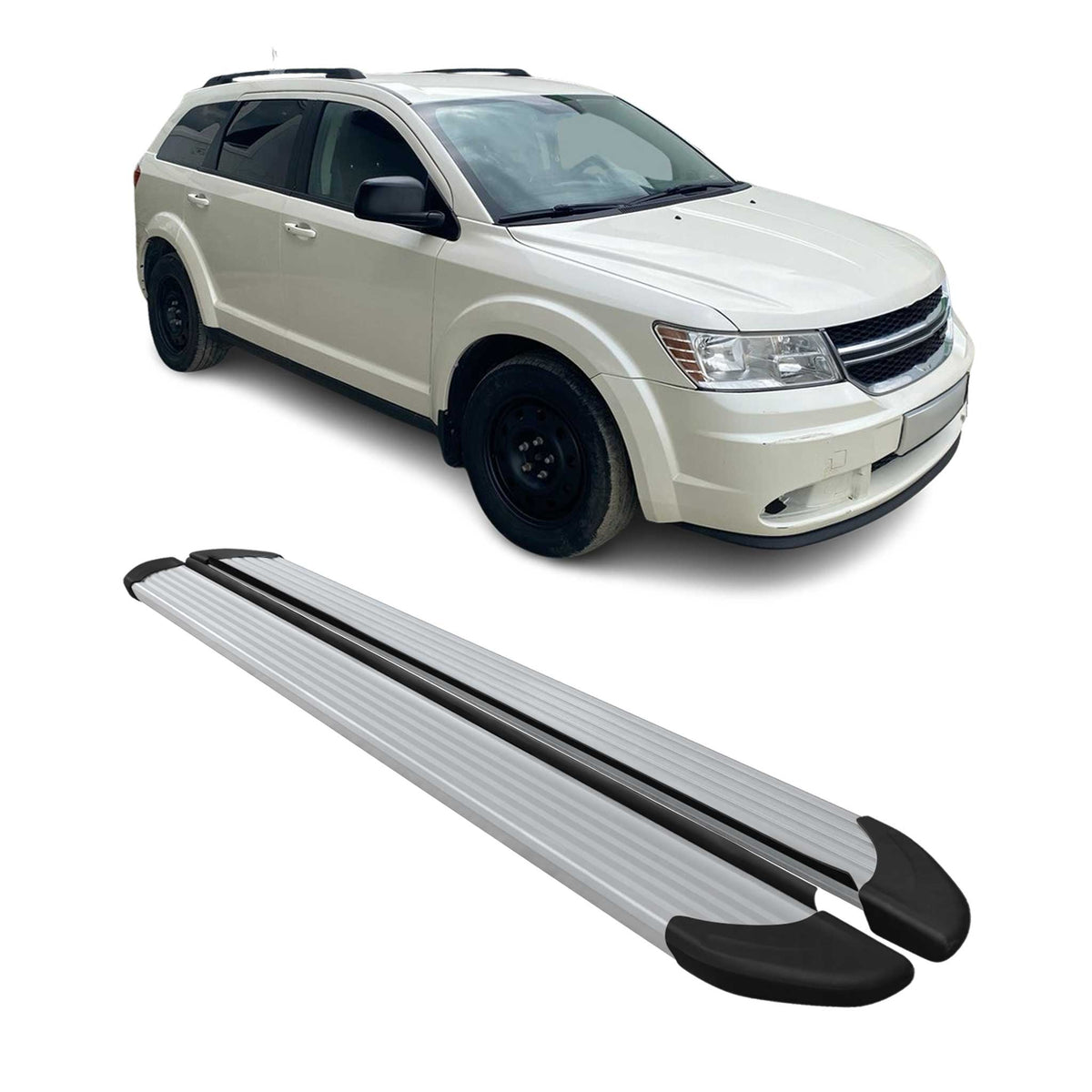 Seitenschweller Trittbretter Schweller für Dodge Journey 2009-2024 Alu Grau