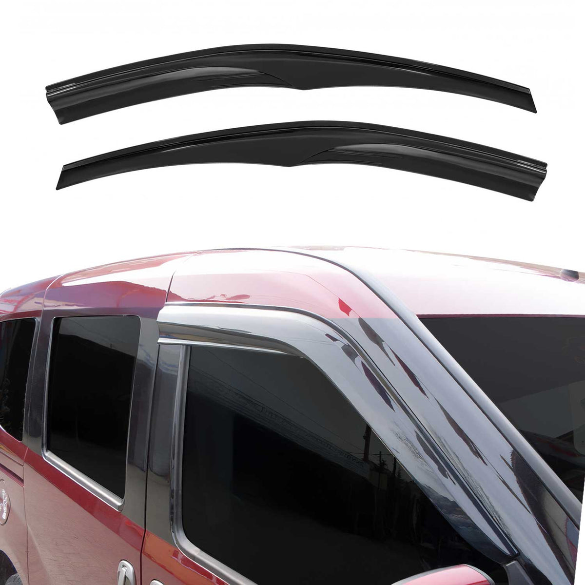 Windabweiser Regenabweiser für Ford Tourneo Courier 2014-2023 Acryl Schwarz 2x