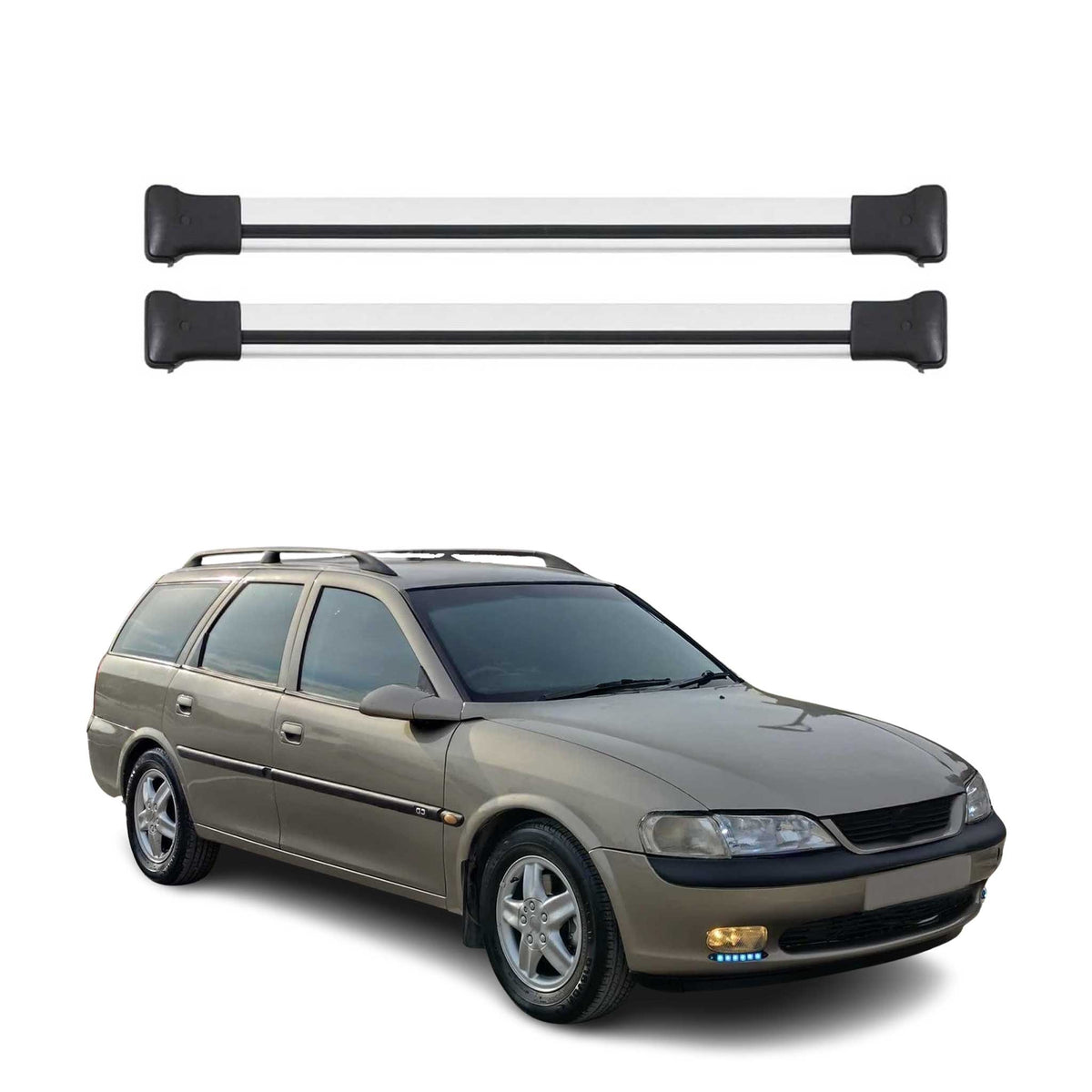 Dachträger Grundtäger für Opel Vectra B Kombi 1995-2002 75kg Silber Alu 2 tlg