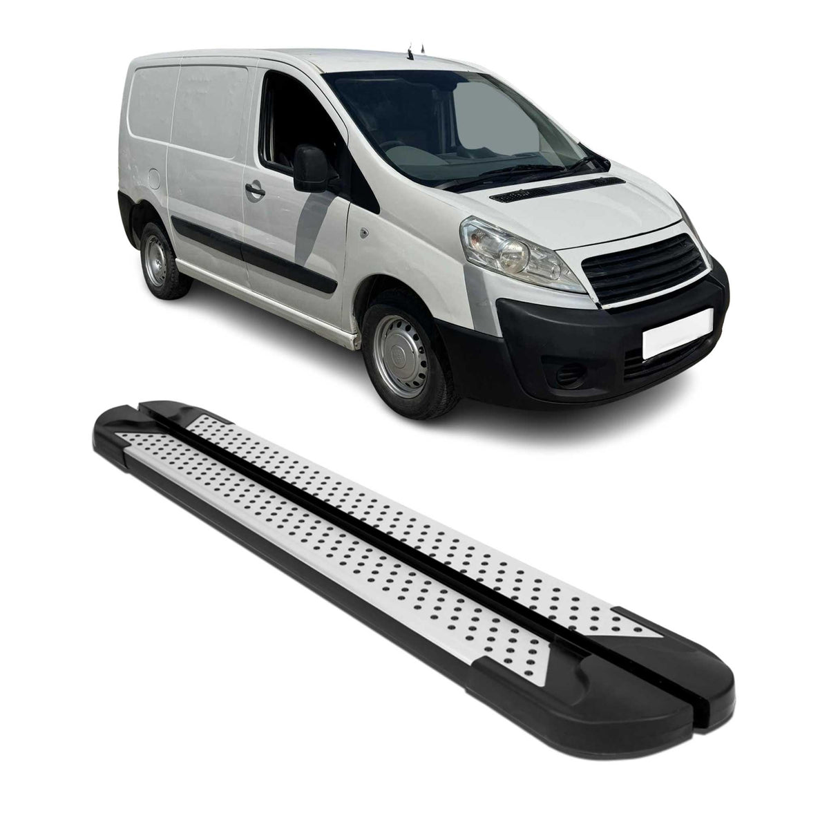 Alu Seitenbretter Trittbretter Schweller für Fiat Scudo 2007-2016 Kurzer Schwarz