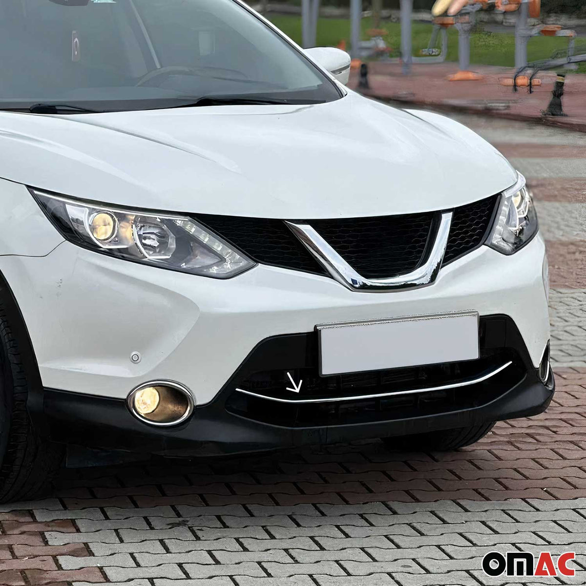 Kühlergrill Leisten Grillleisten für Nissan Qashqai J11 2014-17 Edelstahl Chrom Namma Markt