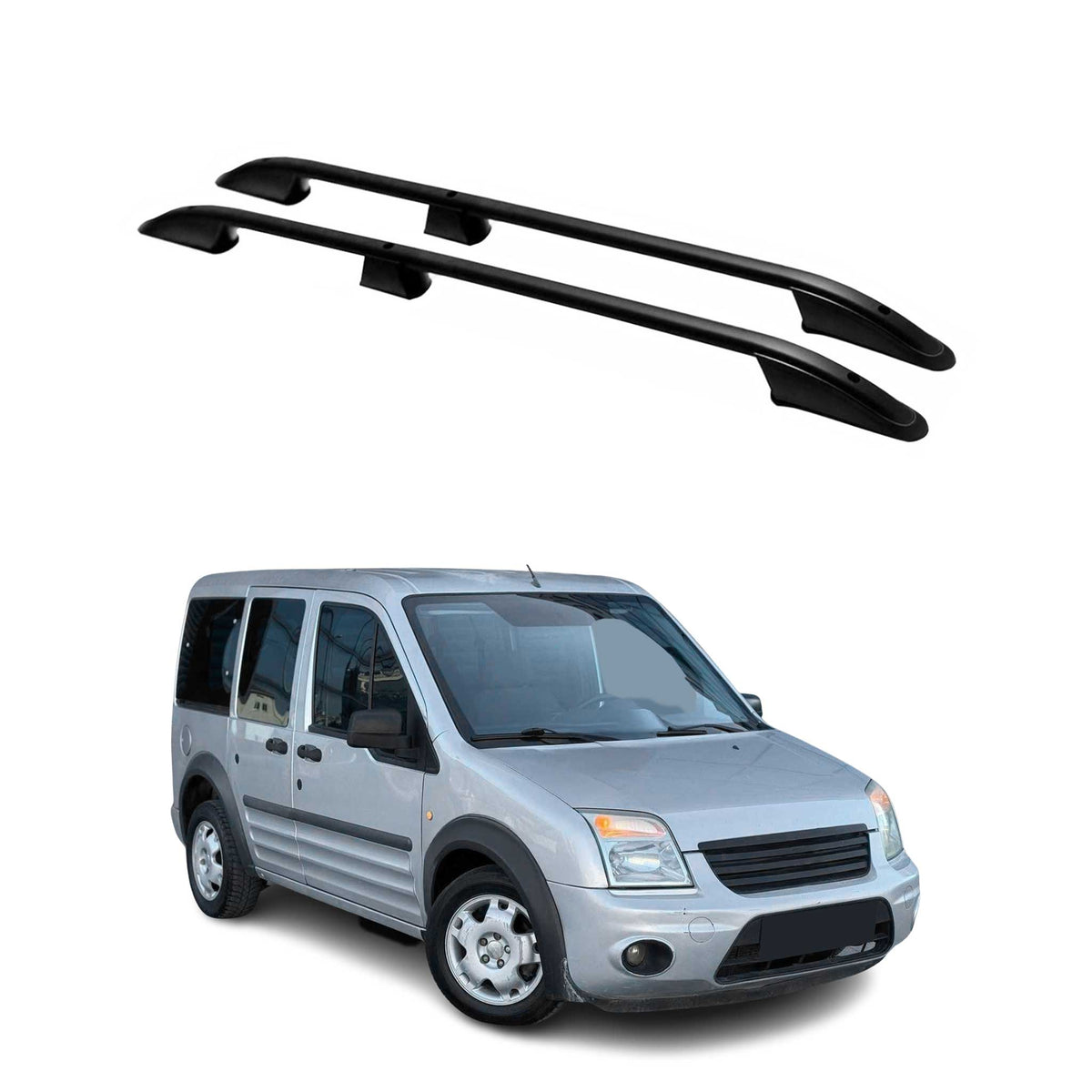 Dachreling Dachgepäckträger für Ford Connect 2002-2013 Kurzer Alu Schwarz 2x
