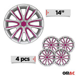 4x Radblenden Radkappen Radzierblenden für 14" Zoll Grau Lila