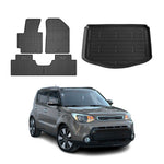 Fußmatten & Kofferraumwanne Set für Kia Soul 2014-2019 Gummi TPE Schwarz 5x