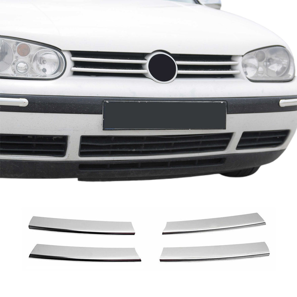 Kühlergrill Leisten Grillleisten für VW Golf mk4 1997-2006 Edelstahl Chrom 4tlg