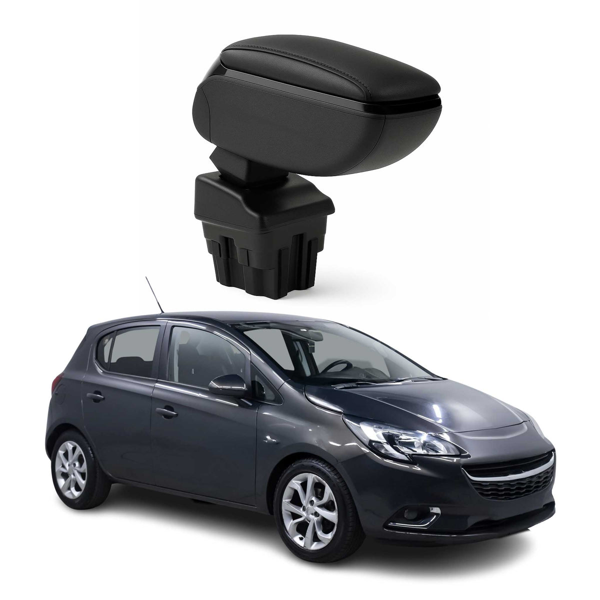 Armlehne Mittelarmlehne Mittelkonsole für Opel Corsa 2014-2019 PU-Leder Schwarz